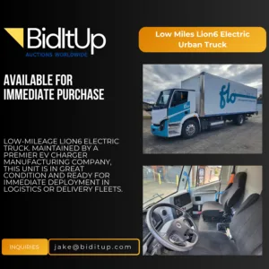 PRIVATE TREATY - Low Miles 2022 Lion Electric Lion6 Electric Class 6 Urban Box Truck