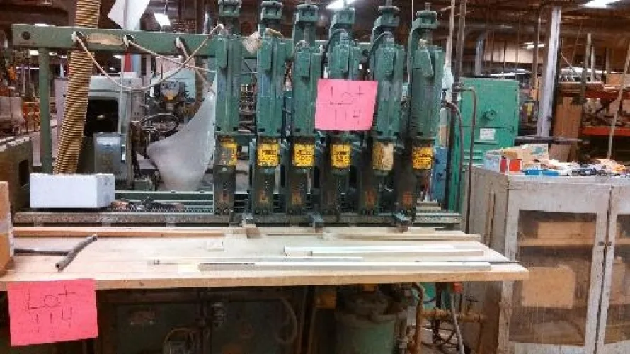 Photo #36 of LINWOOD FURNITURE FACTORY MACHINERY, INCLUDING: DIEHL RIPSAW, ROSENQUIST E100 ELECTRO-FLOW, SHODA CNC ROUTER, MATTISON TURNING LATHE, B. M. ROOT HYDRAULIC MULTI-HEAD BORING MACHINE & MUCH MORE...