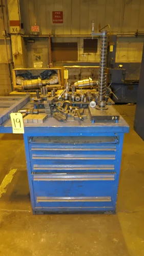 Photo #7 of SURPLUS METALWORKING EQUIPMENT & FURNACES, INCLUDING: 250-TON BLISS PRESS, HYDRAULIC PRESSES, 2004 LK CMM, WHEELABRATOR, ROTARY HEARTH, TEMPERING & HARDING OVENS,  BRIDGE MILL, BANDSAW, CHILLERS, FILTER PRESSES & COMPRESSORS.
