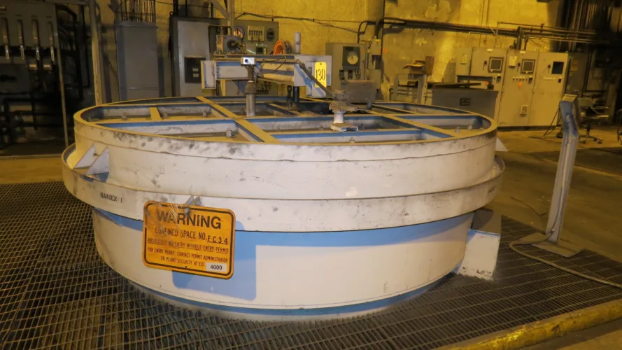 Photo #18 of SURPLUS METALWORKING EQUIPMENT & FURNACES, INCLUDING: 250-TON BLISS PRESS, HYDRAULIC PRESSES, 2004 LK CMM, WHEELABRATOR, ROTARY HEARTH, TEMPERING & HARDING OVENS,  BRIDGE MILL, BANDSAW, CHILLERS, FILTER PRESSES & COMPRESSORS.