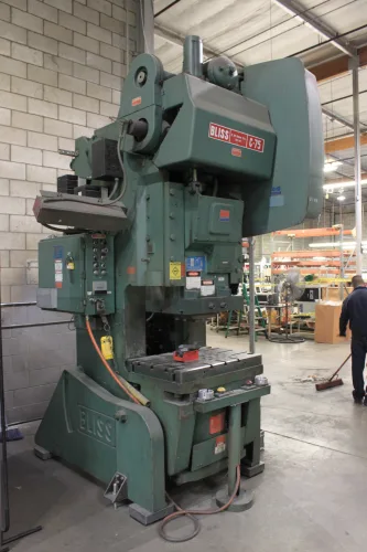 Photo #5 of SURPLUS TO HAECO AMERICAS - FEATURING: 2005 HAAS MDC-500 CNC VERTICAL MACHINING CENTER, GORGEOUS 75 TON BLISS VARI-SPEED OBI PUNCH PRESS, 60 TON ROUSELLE OBI PUNCH PRESS, SAMCO CLICKER PRESS,MILLING MACHINES, DRILL PRESSES, GRINDERS, (11) SEWING MACHINES,