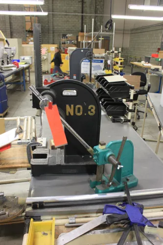 Photo #28 of SURPLUS TO HAECO AMERICAS - FEATURING: 2005 HAAS MDC-500 CNC VERTICAL MACHINING CENTER, GORGEOUS 75 TON BLISS VARI-SPEED OBI PUNCH PRESS, 60 TON ROUSELLE OBI PUNCH PRESS, SAMCO CLICKER PRESS,MILLING MACHINES, DRILL PRESSES, GRINDERS, (11) SEWING MACHINES,