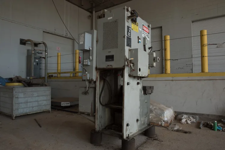 Photo #22 of ASSETS FORMERLY OF KIMBALL INTERNATIONAL: 60" X 12-GA. IOWA PRECISION SLEAR LINE, 10' x 300 TON CINCINNATI PRESS BRAKE, 45 TON BLISS OBI PUNCH PRESS, 35 TON KOMATSU GAP FRAME PRESS, LIKE NEW BANNER SPOT WELDER, LANTECH STRETCH WRAPPER,