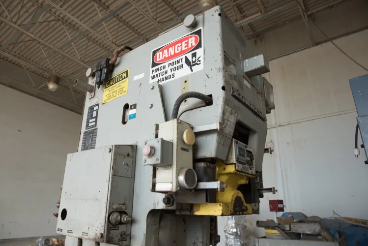 Photo #28 of ASSETS FORMERLY OF KIMBALL INTERNATIONAL: 60" X 12-GA. IOWA PRECISION SLEAR LINE, 10' x 300 TON CINCINNATI PRESS BRAKE, 45 TON BLISS OBI PUNCH PRESS, 35 TON KOMATSU GAP FRAME PRESS, LIKE NEW BANNER SPOT WELDER, LANTECH STRETCH WRAPPER,