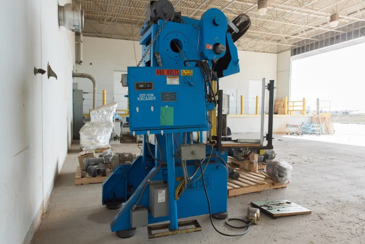 Photo #34 of ASSETS FORMERLY OF KIMBALL INTERNATIONAL: 60" X 12-GA. IOWA PRECISION SLEAR LINE, 10' x 300 TON CINCINNATI PRESS BRAKE, 45 TON BLISS OBI PUNCH PRESS, 35 TON KOMATSU GAP FRAME PRESS, LIKE NEW BANNER SPOT WELDER, LANTECH STRETCH WRAPPER,