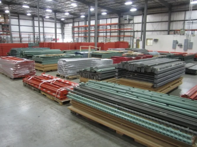 Photo #5 of APPROX. (640) SECTIONS OF INTERLAKE 30 TEARDROP PALLET RACKING & GRAVITY FLOW RACKING, INCLINE & DECLINE BELTED & POWERED ROLLER CONVEYORS, (10) CROWN ORDER PICKERS, REACH TRUCKS & ELECTRIC TRUCKS, (9) VARIOUS BATTERY CHARGERS & SPARE BATTERIES & MUCH