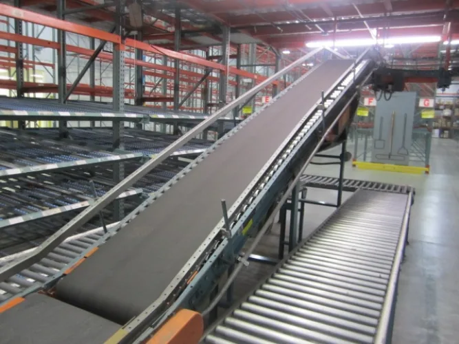 Photo #21 of APPROX. (640) SECTIONS OF INTERLAKE 30 TEARDROP PALLET RACKING & GRAVITY FLOW RACKING, INCLINE & DECLINE BELTED & POWERED ROLLER CONVEYORS, (10) CROWN ORDER PICKERS, REACH TRUCKS & ELECTRIC TRUCKS, (9) VARIOUS BATTERY CHARGERS & SPARE BATTERIES & MUCH