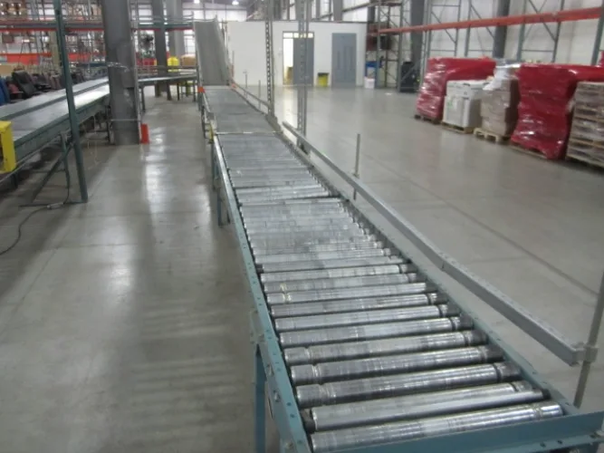 Photo #26 of APPROX. (640) SECTIONS OF INTERLAKE 30 TEARDROP PALLET RACKING & GRAVITY FLOW RACKING, INCLINE & DECLINE BELTED & POWERED ROLLER CONVEYORS, (10) CROWN ORDER PICKERS, REACH TRUCKS & ELECTRIC TRUCKS, (9) VARIOUS BATTERY CHARGERS & SPARE BATTERIES & MUCH