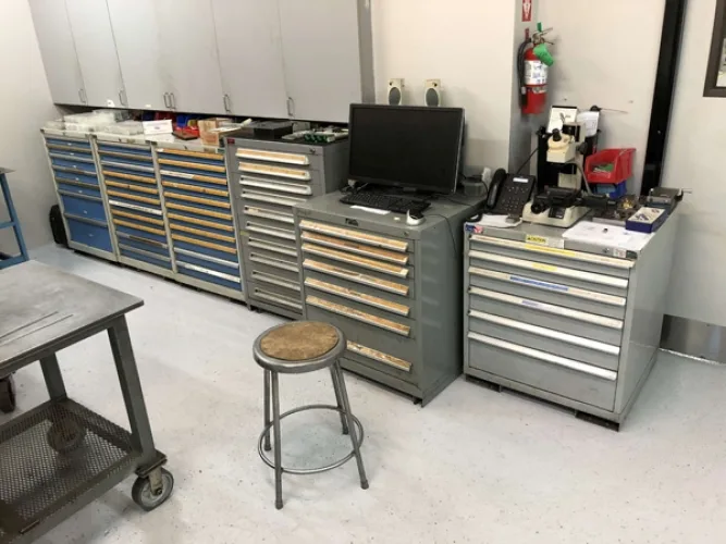 Photo #61 of 2-DAY AUCTION - DAY #1 | PANCON CORPORATION - TEMECULA, CA (PLASTIC INJECTION MOLDING) - ENGEL VERTICAL ROTARY INJECTION MOLDERS CONFIGURED AS PRODUCTION CELLS, HORIZONTAL INJECTION MOLDERS, HOPPERS, DRYERS, TEMPERATURE CONTROLLERS, GRANULATORS &
