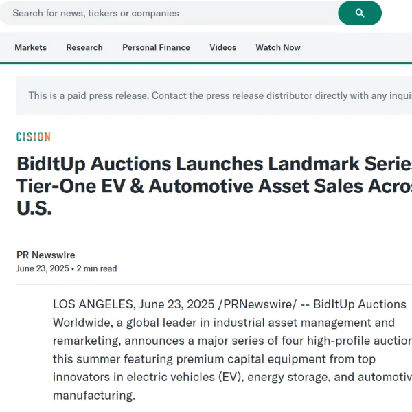 Bid It Up Featured on Yahoo Finance